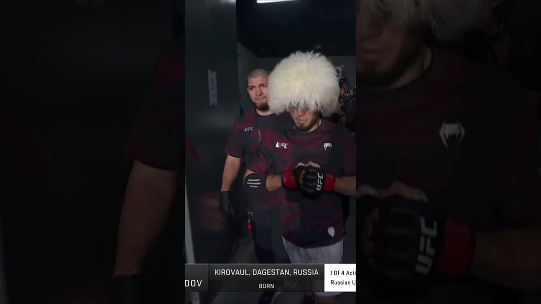 Khabib and Umar Nurmagomedov enter the arena for the main event of UFC Shanghai #ufc #nurmagomedov