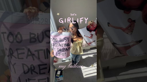 girlify my bathroom with me 🎀⭐️ #apartment #girlapartment #bathroomdecor #feminine #roomdecor