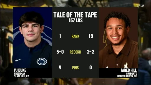 Jared Hill vs. PJ Duke (157lbs) | 2025-26 Big 12 Wrestling