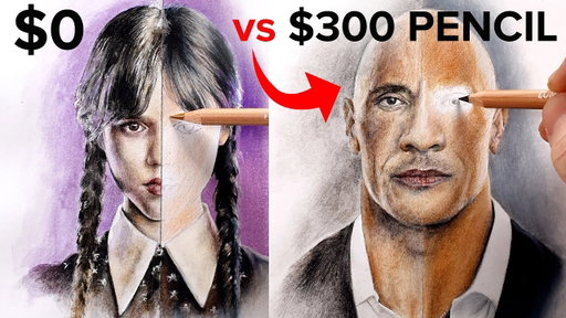 $0 vs $300 Pencils Drawing Challenge!