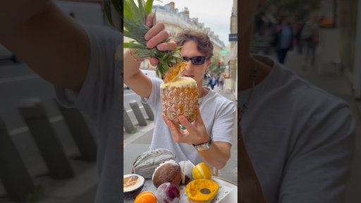 Trying the famous fruit sorbet in Paris