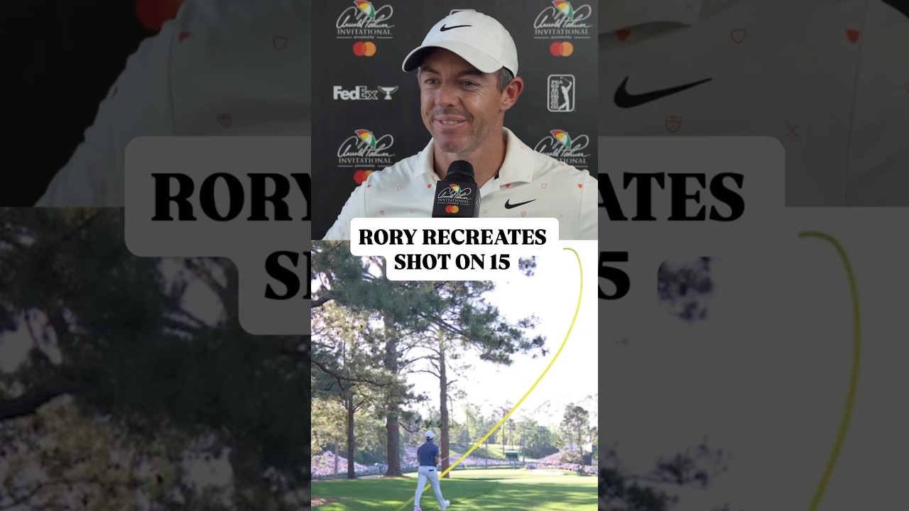 Rory McIlroy recreates ICONIC shot on 15 from last year with his dad.