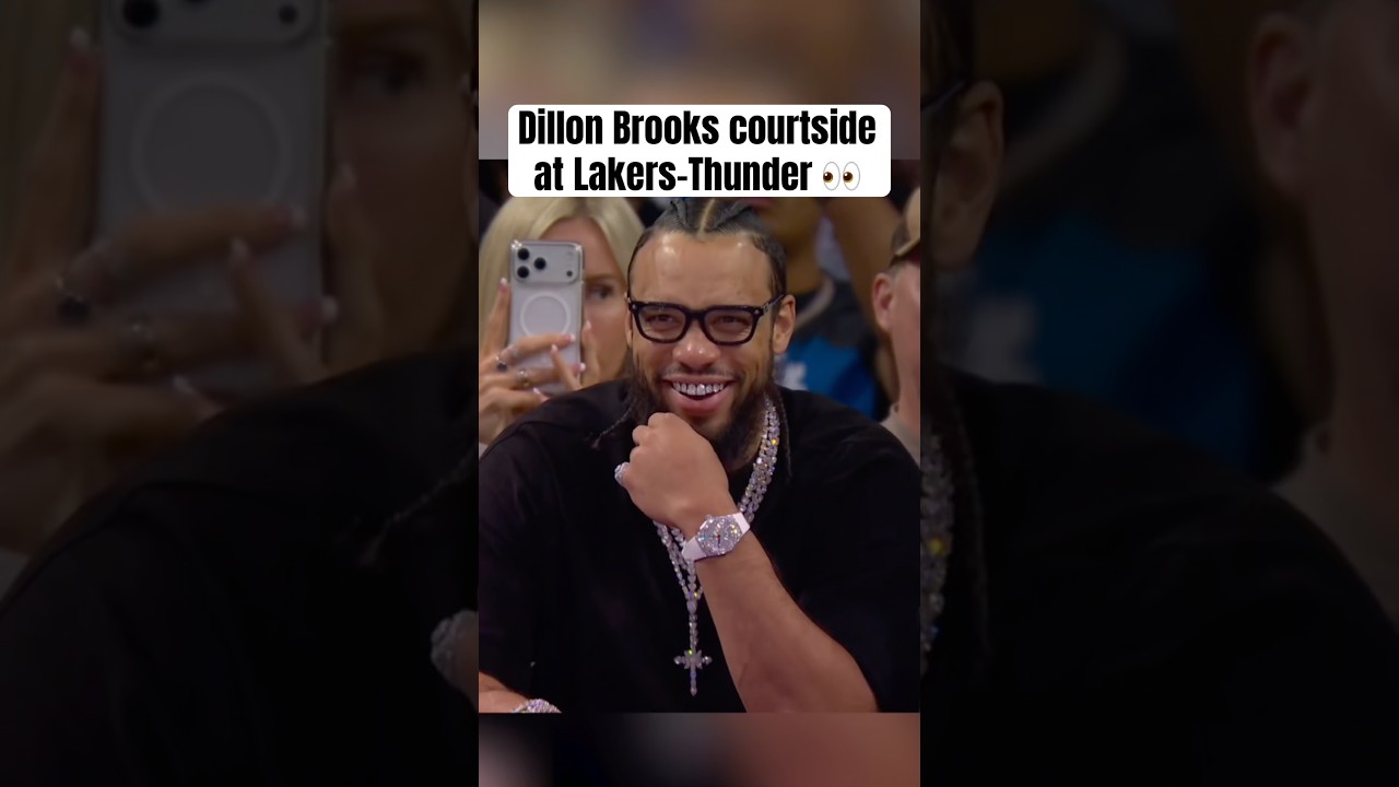 Dillon Brooks iced out watching LA-OKC 🥶