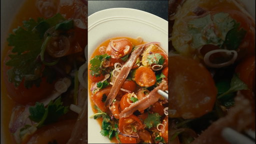 Tomato salad with anchovies