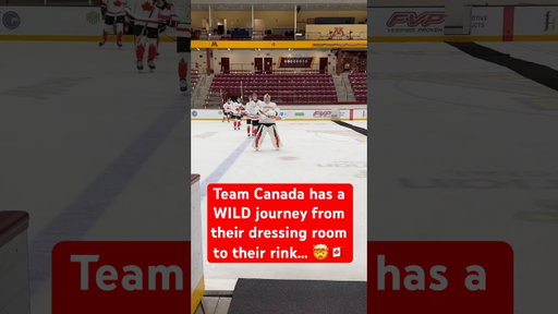 Team Canada has a LONG journey from their dressing room to their rink 🤯🇨🇦
