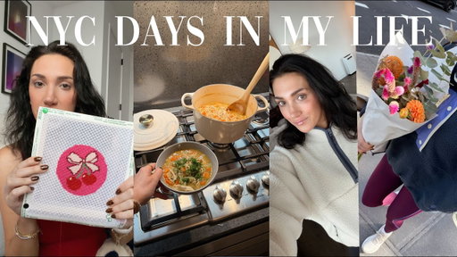 VLOG: NYC days in my life! needlepoint obsession (haul), cooking + prepping for winter (fitness)