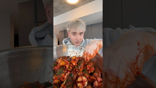 Giant batch of stuffed cucumber kimchi (oi-sobagi)
