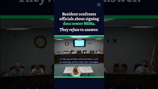 Resident confronts officials about signing data center NDAs. They refuse to answer.