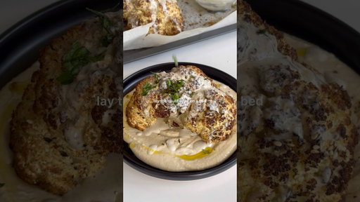 Za’atar Roasted Cauliflower with Tahini - Recipe on my website, link in bio #555 #5ingredientrecipes