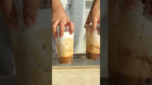 Spanish iced latte with chocolate syrup and cinnamon