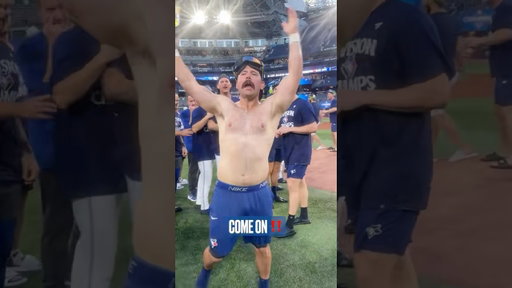 Davis Schneider dances to Pink Pony Club after Blue Jays win American League East! #MLB #BlueJays
