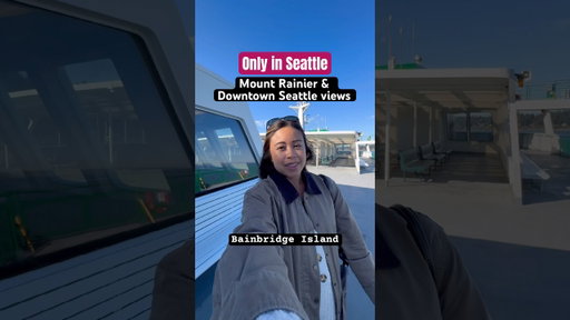 Bainbridge island ferry, Mount Rainier, Downtown Seattle, Seattle views #seattle #pnw #mountrainier