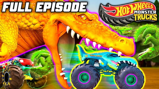 The Great Croc Round-Up! 🐊 | Hot Wheels Monster Trucks Camp Crush | Episode 9