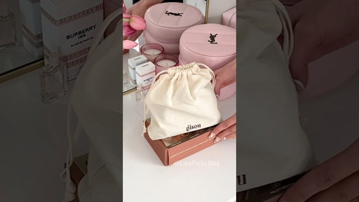 The perfect fall shades🧸🤎✨and how pretty is that pouch?! @Gisou #makeup#unboxing#sephora#preppy