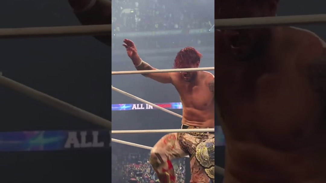 Will Ospreay was very emotional after winning the AEW world championship at All In #AEW