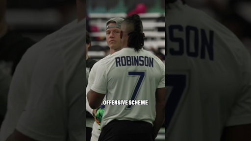 Bijan Robinson with the seal of approval for new head coach Kevin Stefanski 🫡 #nfl #atlanta