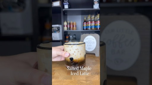 Make a salted maple latte at home with me #coffee #icedlatte #recipe #saltedmaple