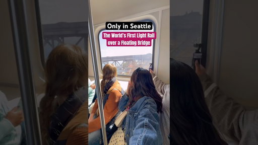 Sound Transit Crosslake Connection - Lightrail over floating bridge #pnw #seattle #trains