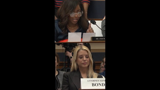 Bondi and Crockett clash over mention of Trump in the Epstein files
