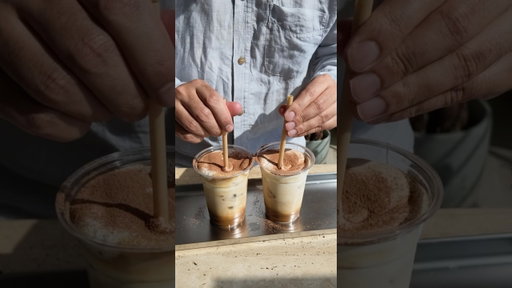 Spanish iced latte with cold foam