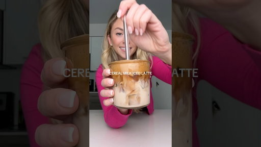 COCOA PUFF CEREAL MILK LATTE #coffeeathome #coffeedrinks #coffeerecipe #icedcoffee