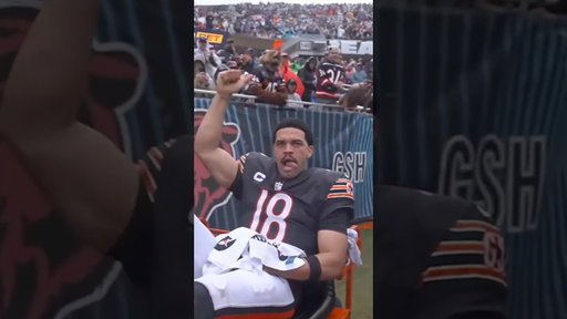 Caleb Williams in tears while getting carted off