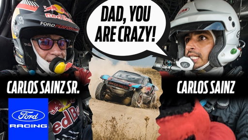 Sainz Snr welcomes surprise guest in Raptor T1+ | Ford Racing