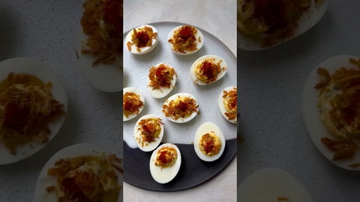 protein-packed deviled eggs 😋 #highprotein #cottagecheeserecipes #easyrecipe