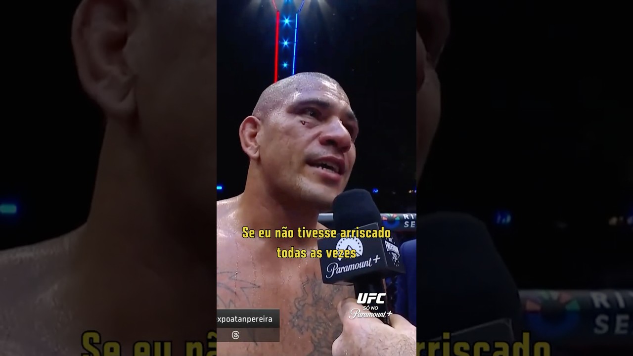 Alex Poatan fala no Octógono após a derrota para Ciryl Gane na Casa Branca. #UFCWhiteHouse