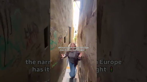 Prague Narrowest Street: Europe’s Smallest Alley with Traffic Light 🚦 #travel