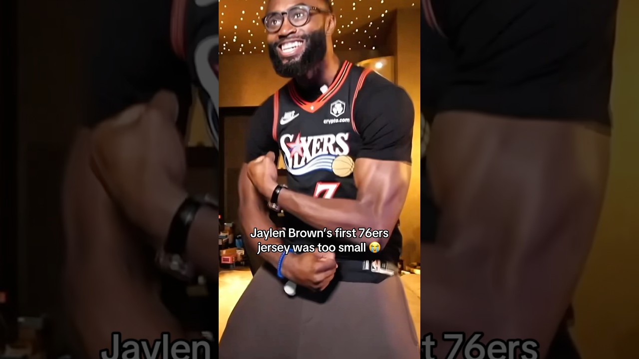 Jaylen Brown could barely fit in his jersey 💀