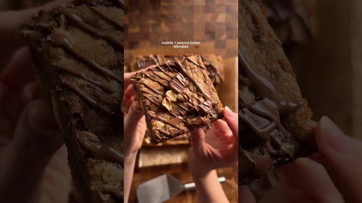 Peanut Butter Nutella Blondies #shorts #blondies #recipe #baking