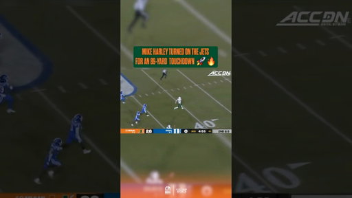 Nobody was catching Mike Harley on his insane 89-yard TD run 🔥(🎥 Via ACC Digital Network)