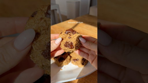 banana cookies 🍌🍪 only 6 ingredients, dairy & refined sugar free #healthyrecipes #refinedsugarfree