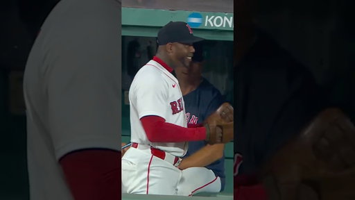 Aroldis Chapman plays with an old baseball glove