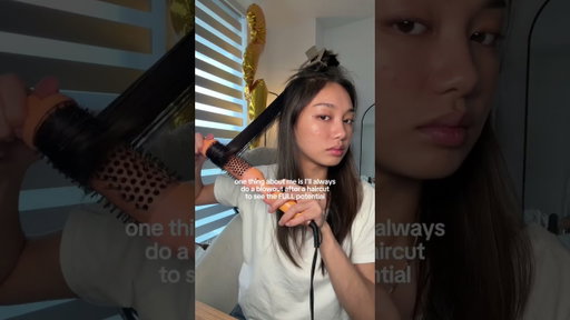 First blowout after a fresh haircut RESULTS #hairstyles #blowouttutorial #haircut #hairtutorial