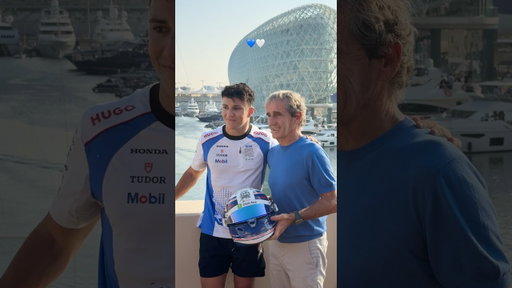 When Isack met Alain 🥹 Isack gifted his Prost-inspired helmet to the man himself 🤝 #F1 #VCARB