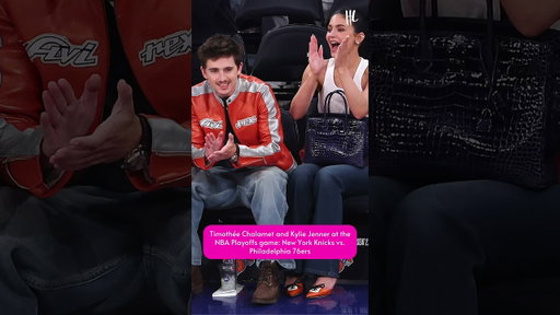 Timothée Chalamet and Kylie Jenner at the Knicks vs. 76ers game in NYC on May 6. (📸: Getty Images)