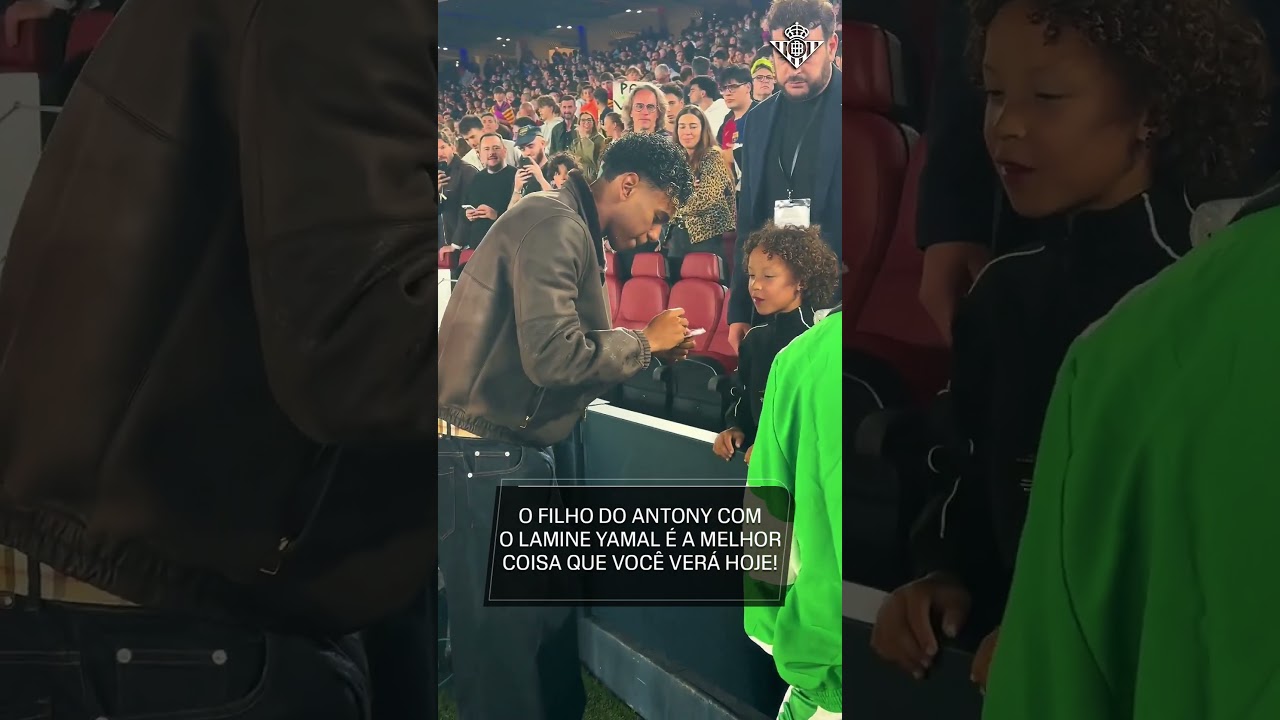 MOMENTO FOFURA! 🥰🥰🥰 O FILHO DO ANTONY RECEBEU UM AUTÓGRAFO DE LAMINE YAMAL #shorts