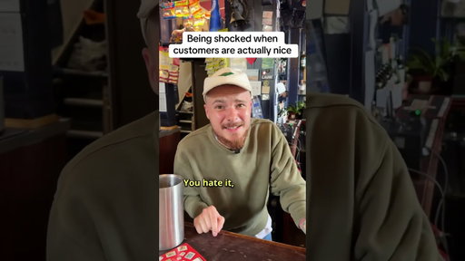 Bartenders not being used to nice customers #hospitality #comedy #bartender #customerservice