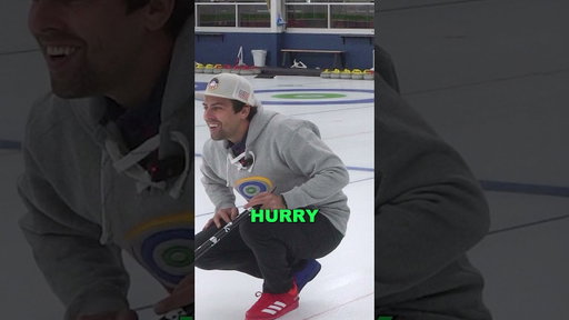 Trying curling with an Olympian