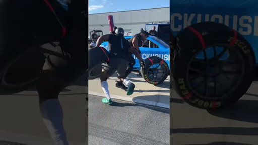 Jeremy Kimbrough a former NFL linebacker is now a NASCAR tire carrier for the 88 car. #pitcrew #nfl