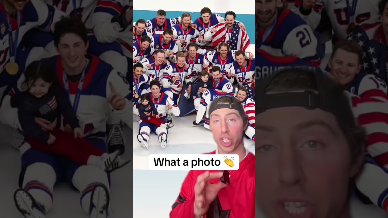Team USA celebrated their gold medal win with Johnny Gaudreau’s children 🥹🥲🇺🇸