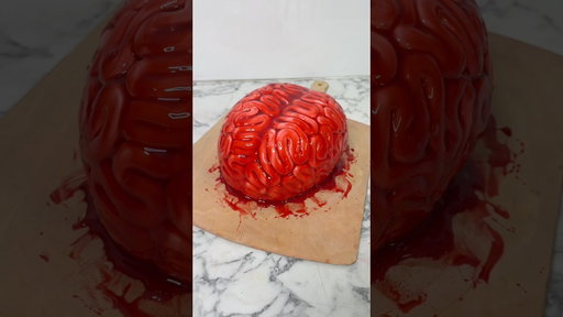 How to make a bloody brain CAKE 🍰 #halloween #cake #tutorial #cakedecorating #cakes #howto