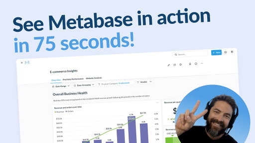 Metabase tour: See Metabase in action in 75 seconds