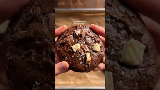 Triple Chocolate Brownie Cookies #brownie #cookies #recipe