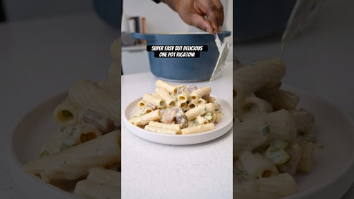 Super easy and delicious one pot Rigatoni!! #easyrecipes #onepotmeal #guanciale
