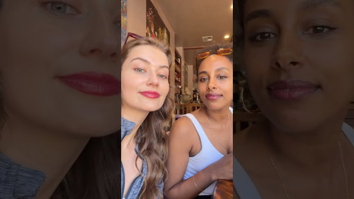 Testing out color theory with @delinamedhin + my new fave drugstore lippie from nyx (Blush Rush)