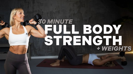 30 MIN FULL BODY STRENGTH WORKOUT | NO JUMPING | With REPETITION | + WEIGHTS