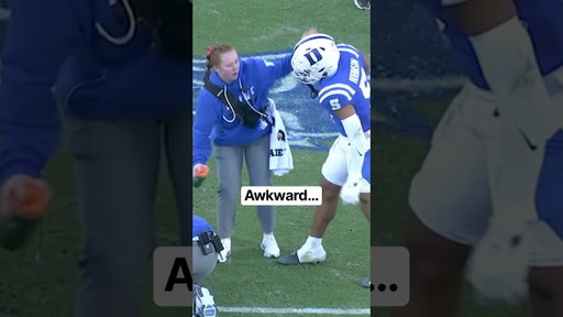 Duke football player has awkward exchange with athletic trainer